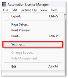 ALM Settings Dialog Connection Tab